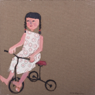 A GENERAL GIRL//OIL AND EMBROIDERY ON CANVAS//50X50//2009//SOLD