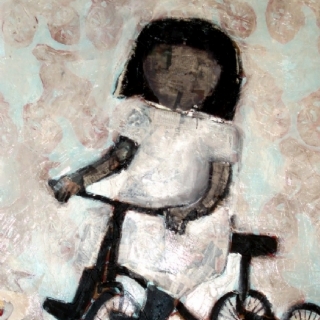 LONE RIDER//MIXED TECHNIQUE ON CANVAS//100X100//2009//SOLD
