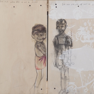 CHILDREN OF MY CLASS//GRAPHITE ON WOOD////2010////PRIVATE COLLECTION