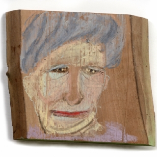 A GRANDMOTHER//CRAYONS ON WOOD PLANK//2015