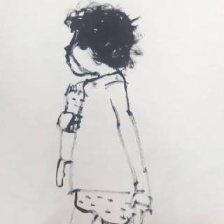 ילדה/רישום עפרונות דיו על נייר/2019