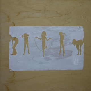 משחקי ילדים//מונוטייפ על עץ//60X60//2011