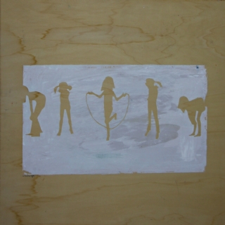 CHILDHOOD GAMES//MONOTYPE ON WOOD//60X60//2011