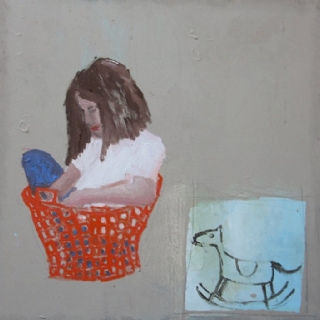 DANA IN ABASKET//OIL ON CANVAS//50X50//2010//SOLD