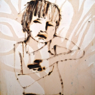 White night//monotype and hot pencil on wood//20x30//2011
